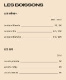 Menu Le Son de la Terre - Les bières et jus