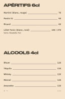 Menu Le Son de la Terre - Les apéritifs et alcools