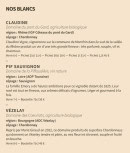 Menu Le Son de la Terre - Les vins blancs