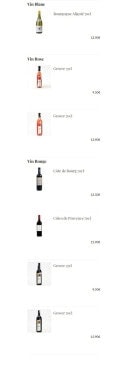 Menu Masala Magic - Les vins blanc ; vins rouges et  vins roses ...