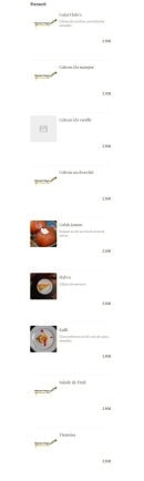 Menu Masala Magic - Les desserts
