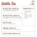 Menu Mì thé - Les bubble teas