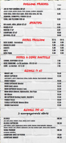 Menu New York Café - Les boissons fraiches, apéritifs et bières, ...