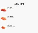 Menu Pan Asie - Sashimi