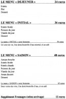 Menu Restaurant l' initial - Les menus