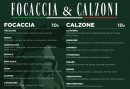 Menu Vita Nuova - Les focaccias et calzones