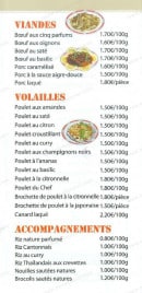 Menu Zhang's Gourmets - Viandes et accompagnements