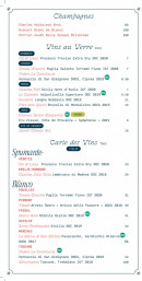 Menu Agata - Les champagnes et vins