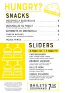 Menu Frog XVI - Snacks et sliders