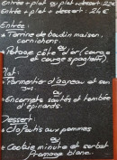 Menu Wadja - Un exemple de menu du jour