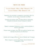 Menu A Table ! - Les menus du mardi au vendredi midi