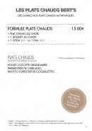 Menu Bert's - Les plats chauds