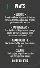 Menu Chido - Les plats