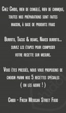 Menu Chido - Les informations sur le restaurant