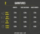 Menu Chido - Les garnitures