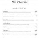 Menu Flora Danica - Les vins et  boissons