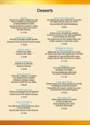 Menu Gran caffe convivium - Les desserts