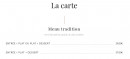Menu La Lorraine - La carte