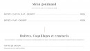 Menu La Lorraine - Les menus gourmands