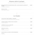 Menu La Lorraine - Les poissons à partager et viandes