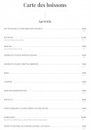 Menu La Lorraine - Carte des boissons