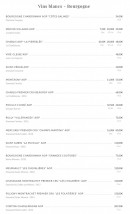 Menu La Lorraine - Les vins blancs bourgogne