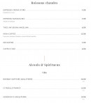 Menu La Lorraine - Les boissons chaudes et alcools