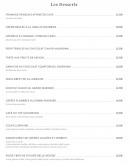 Menu La Lorraine - Les desserts