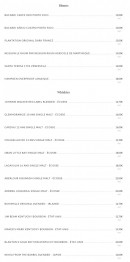 Menu La Lorraine - Les rhums et whiskies