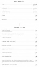 Menu La Lorraine - Les boissons fraiches et eaux minérales