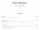 Menu La Lorraine - Petit déjeuner