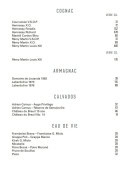 Menu Le Bar - Les cognacs, armagnacs et calvados,...