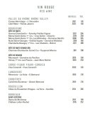 Menu Le Bar - Les vins rouges