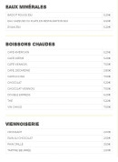 Menu Le Montaigne - Les eaux, boissons chaudes, ...