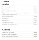 Menu Le Montaigne - Les entrées et planches