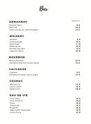 Menu Le Petit George - Whiskys, cognac et eau de vie, ...