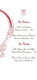 Menu Maxim's de Paris - Les poissons et viandes 