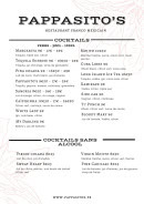 Carte et menu de Pappasito's à Paris 8 — Cocktails