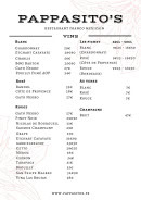 Carte et menu de Pappasito's à Paris 8 — Vins