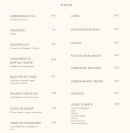 Menu Pépins - Les tapas