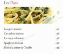 Menu Pietro - Les plats