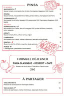 Menu Pleyground - Les pinsas, formule déjeuner et à partager