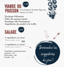 Menu Stradina - Les viandes ou poissons et salades