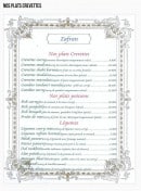 Menu Zafran - Les plats aux crevettes 