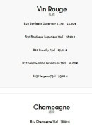 Menu BBQ Cadet - Les vins  rouges et champagnes