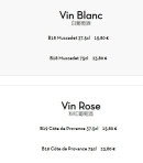 Menu BBQ Cadet - Les vins blancs et vins rosés