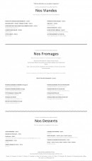 Menu Cdp - Les viandes, fromages et  desserts