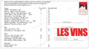 Menu Chez Vous - Les vins
