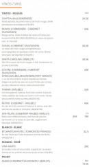 Menu Mi Ranchito Paisa - Les vins