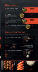 Menu Mizushi - Les plats chauds et menus brochettes